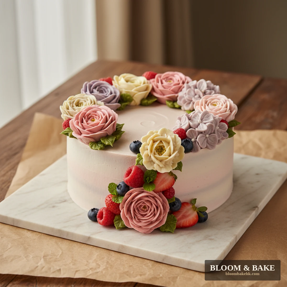 訂造蛋糕 韓式唧花蛋糕 · 奢華款 — Bloom & Bake 香港 訂造蛋糕 精品圖