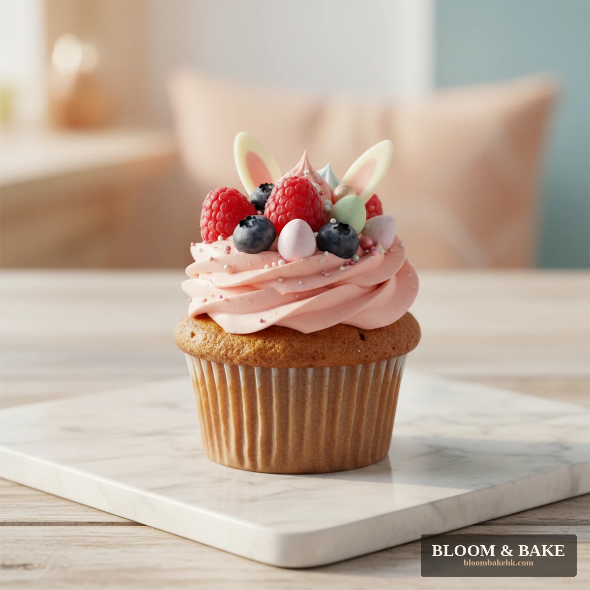 訂造蛋糕 復活節cupcake -復活節粉漾星語杯系列蛋糕（Ins 風） — Bloom & Bake 香港 訂造蛋糕 精品圖