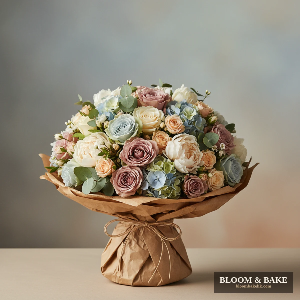 鮮花花藝 圓形花束 · 經典款 — Bloom & Bake 香港 鮮花花藝 精品圖