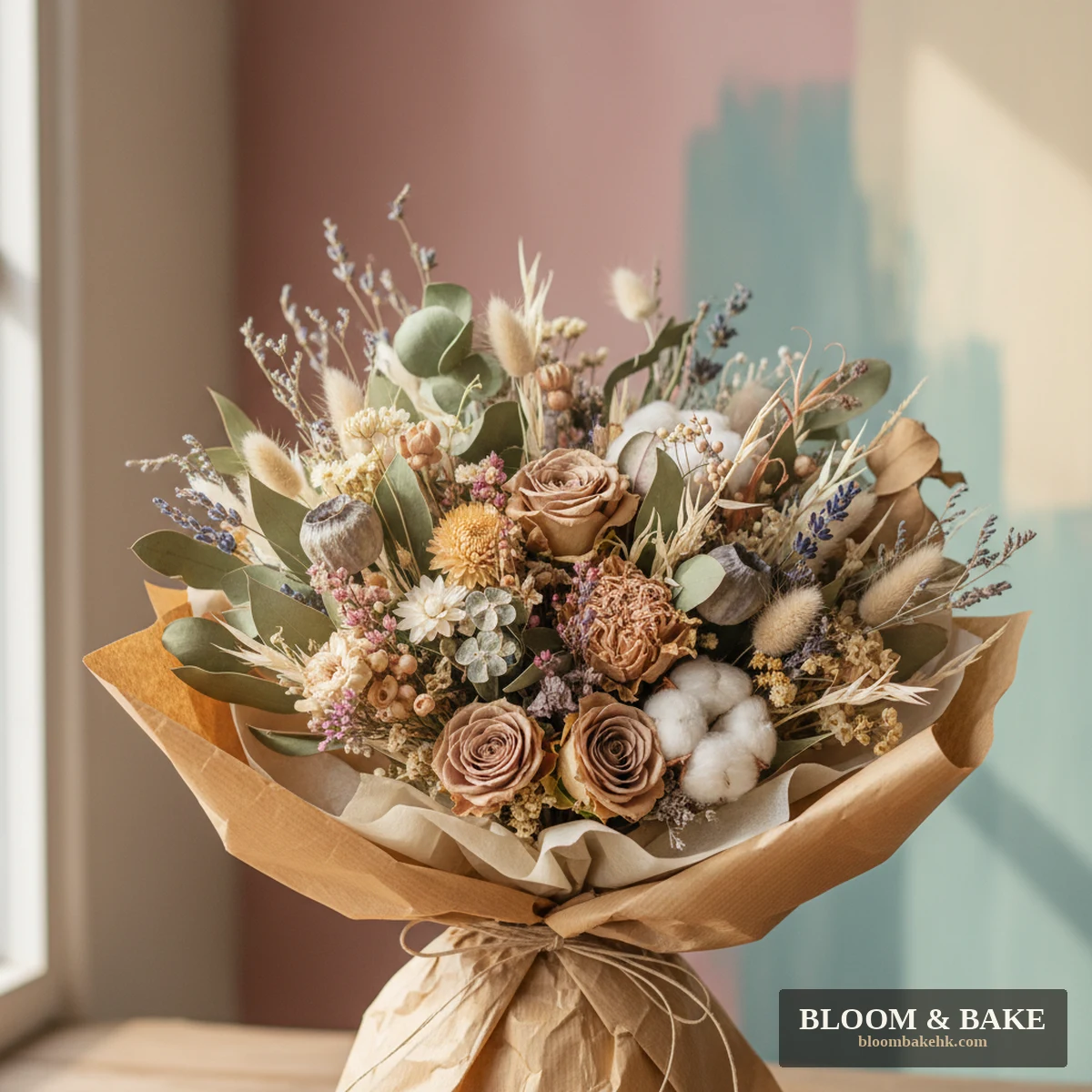 鮮花花藝 乾燥花花束 · 經典款 — Bloom & Bake 香港 鮮花花藝 精品圖