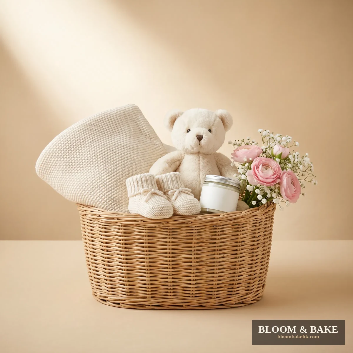 BB禮物籃-鬆鼠印花短袖連衣裙 — 西營盤送花 Bloom & Bake