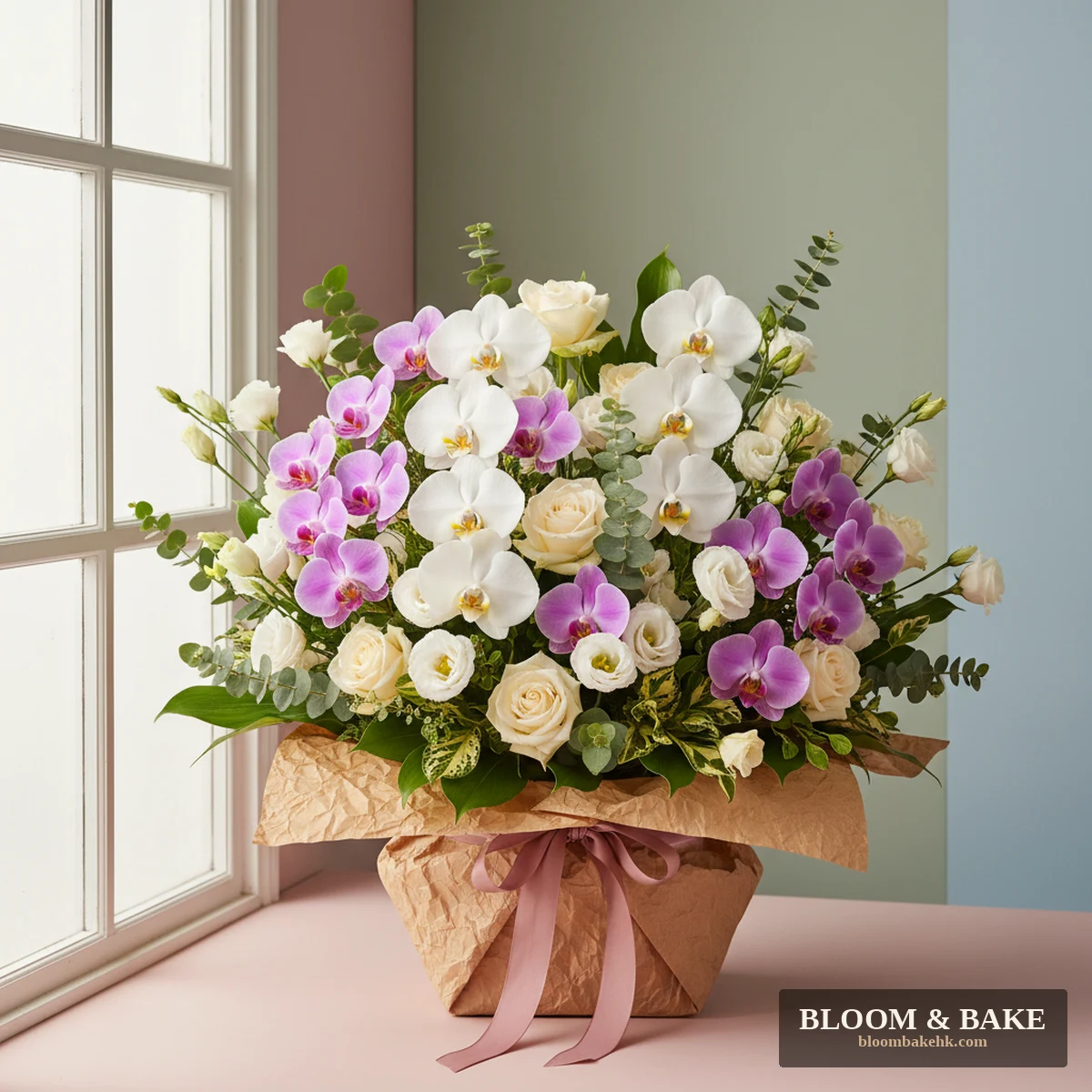 企業活動 祝賀花籃-蘭花繁華 — Bloom & Bake 香港 企業活動 精品圖