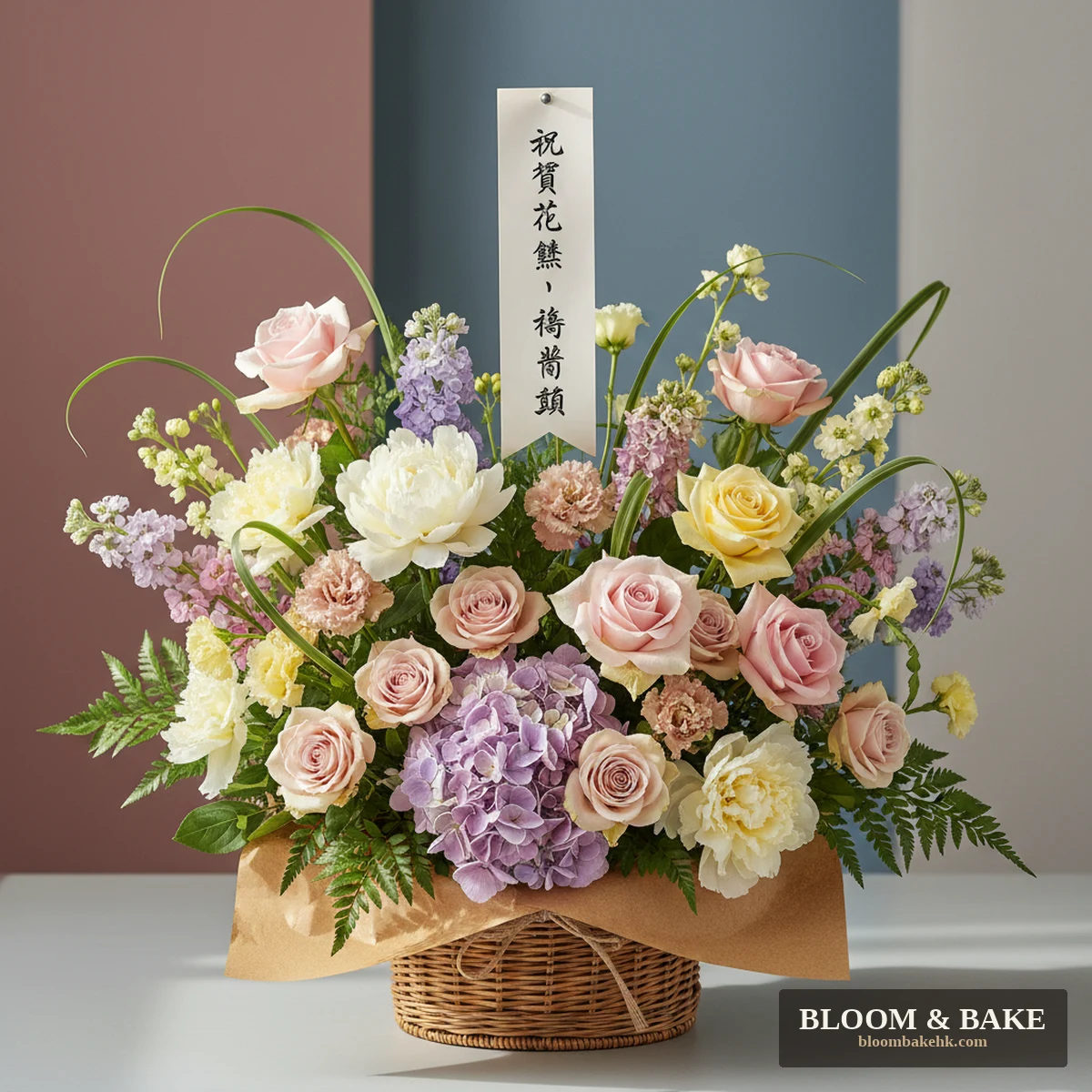 祝賀花籃-鴻運當頭 — 活動花藝裝置 Bloom & Bake