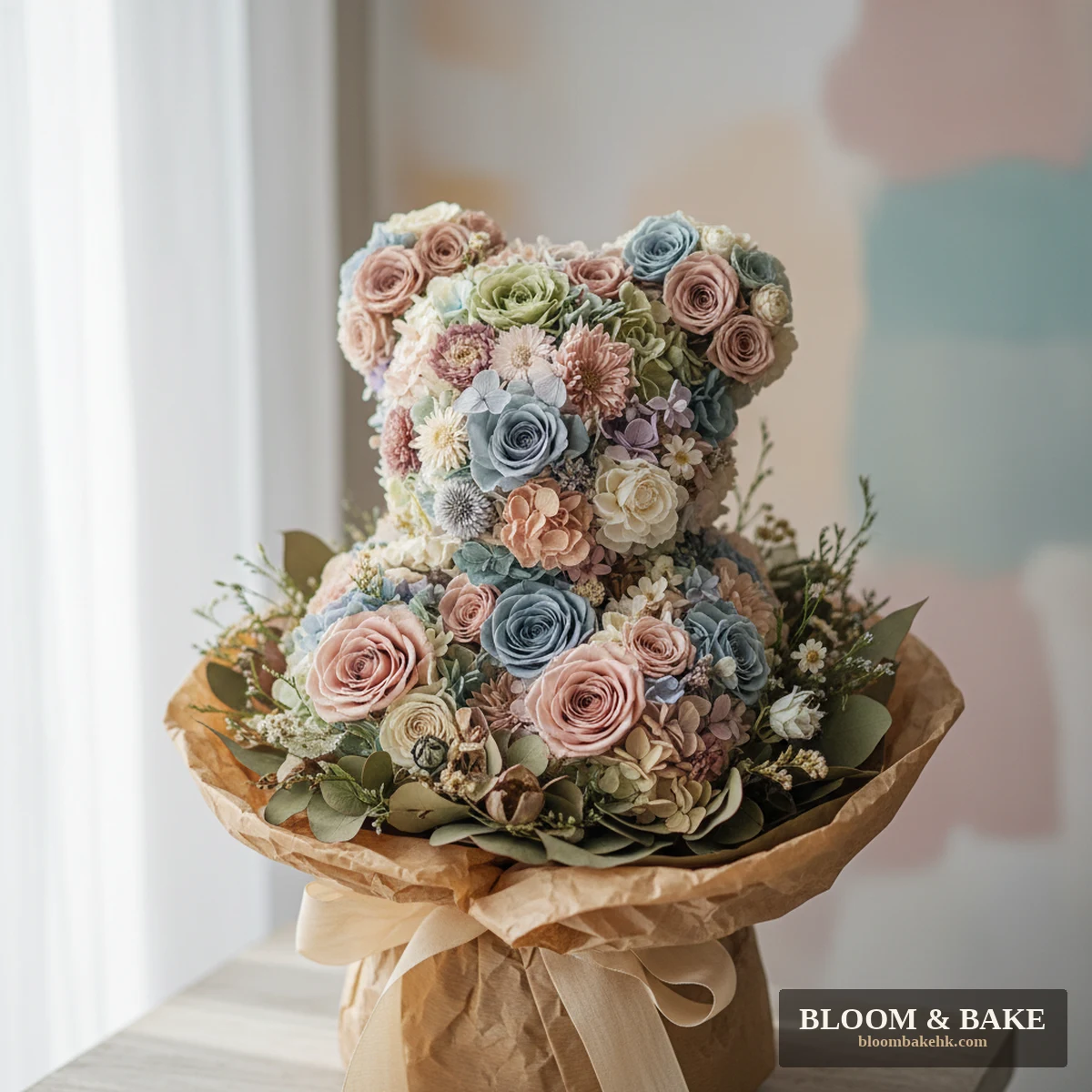 鮮花花藝 — 永生花熊 – F款